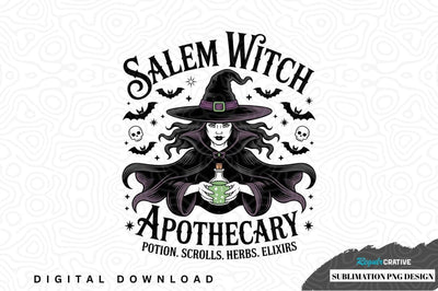 Salem witch apothecary sublimation png design Sublimation Regulrcrative 