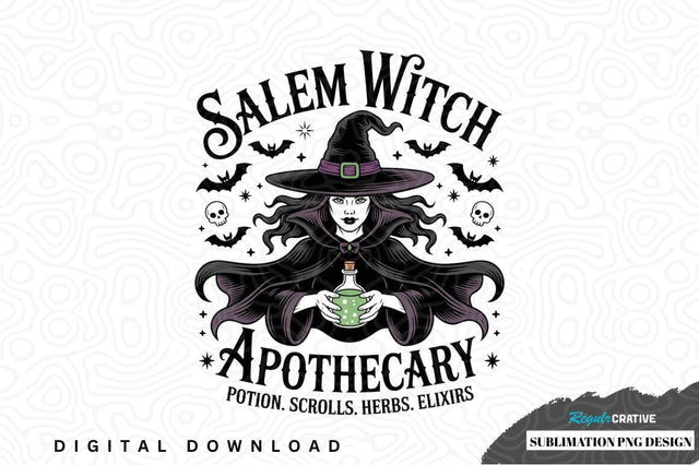 Salem witch apothecary sublimation png design Sublimation Regulrcrative 