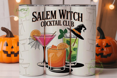 Salem Witch Cocktail Club 20oz Tumbler Sublimation PixelChick 