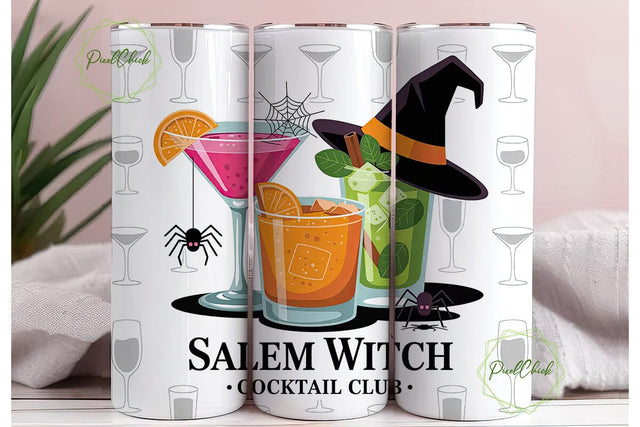 Salem Witch Cocktail Club 20oz Tumbler Sublimation PixelChick 