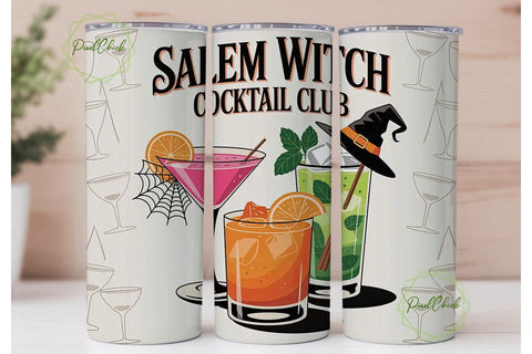 Salem Witch Cocktail Club 20oz Tumbler Sublimation PixelChick 