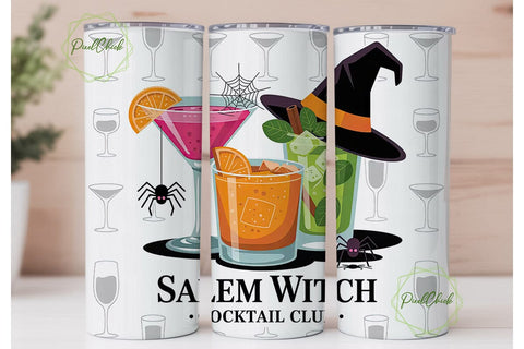 Salem Witch Cocktail Club 20oz Tumbler Sublimation PixelChick 
