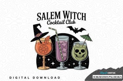 Salem witch cocktail club sublimation png design Sublimation Regulrcrative 