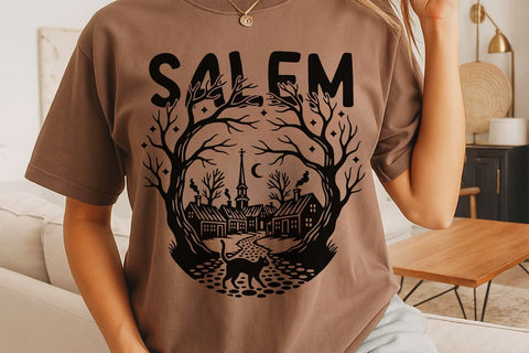 Salem Witch| Halloween Salem town SVG Cutting Files. SVG CosmosFineArt 