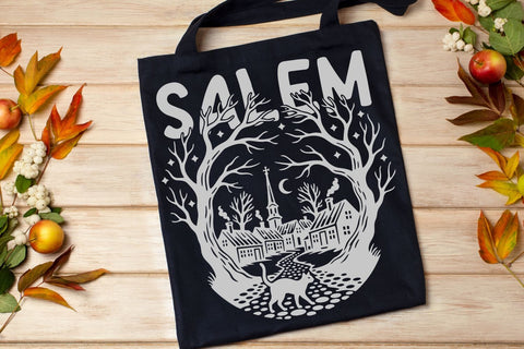 Salem Witch| Halloween Salem town SVG Cutting Files. SVG CosmosFineArt 