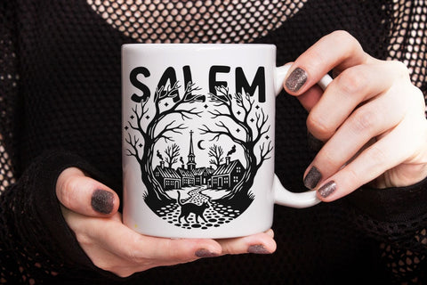 Salem Witch| Halloween Salem town SVG Cutting Files. SVG CosmosFineArt 