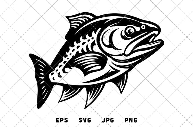 Salmon Fish Mascot Graphics - JPG, SVG, PNG, EPS - Digital Download with Commercial License for Cricut, Silhouette, Scan N Cut Crafting SVG Loveleen Kaur 