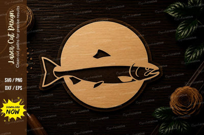 Salmon Fish Silhouette Laser Cut SVG File SVG Regulrcrative 