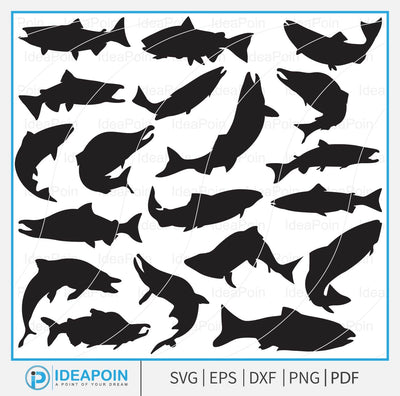 Salmon fishing svg, Salmon Fish Cricut, Salmon Fishing silhouette, Salmon Fishing SVG File, Salmon Clipart, salmon fly fish svg SVG Dinvect 