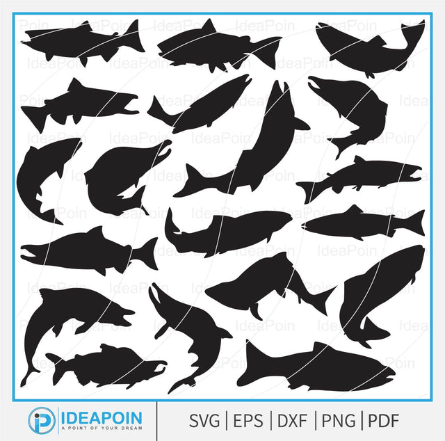 Salmon fishing svg, Salmon Fish Cricut, Salmon Fishing silhouette, Salmon Fishing SVG File, Salmon Clipart, salmon fly fish svg SVG Dinvect 