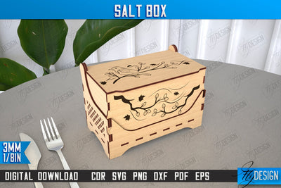 Salt Box | Kitchen Items | Storage Box | Salt Sugar Container | CNC File SVG Fly Design 