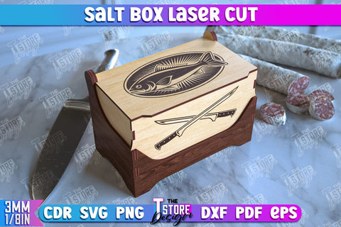 Salt Box | Kitchen Items | Storage Box | Salt Sugar Container | CNC File SVG The T Store Design 