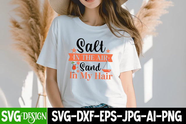 Salt IN the Air Sand in My Hair SVG Cut File, Salt IN the Air Sand in My Hair SVG Design, Welcome Summer SVG Design, Summer SVG Cut File,Aloha Summer SVG Design, Summer SVG Quotes SVG BlackCatsMedia 