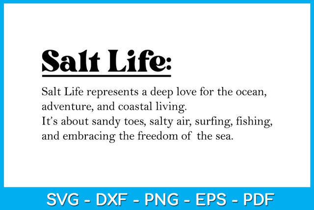 Salt Life Words SVG PNG PDF Cut File SVG Creativedesigntee 