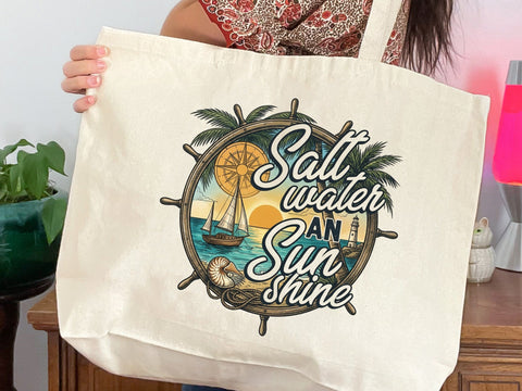 Salt water and Sun shine Png, Summer shirt design Png, Summer sublimation design, Distressed beach shirt print, Retro beach design Png SVG DesignDestine 