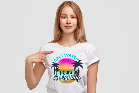 Salt Water Heals Everything, Summer Sublimation Sublimation CraftLabSVG 