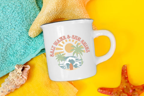 Salt Water & Sunshine | Retro Summer Sublimation Sublimation CraftLabSVG 