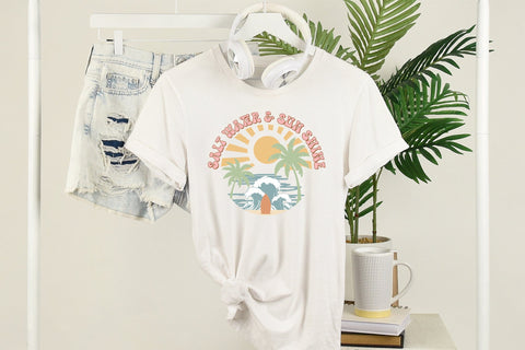 Salt Water & Sunshine | Retro Summer Sublimation Sublimation CraftLabSVG 