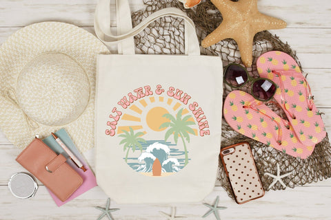 Salt Water & Sunshine | Retro Summer Sublimation Sublimation CraftLabSVG 