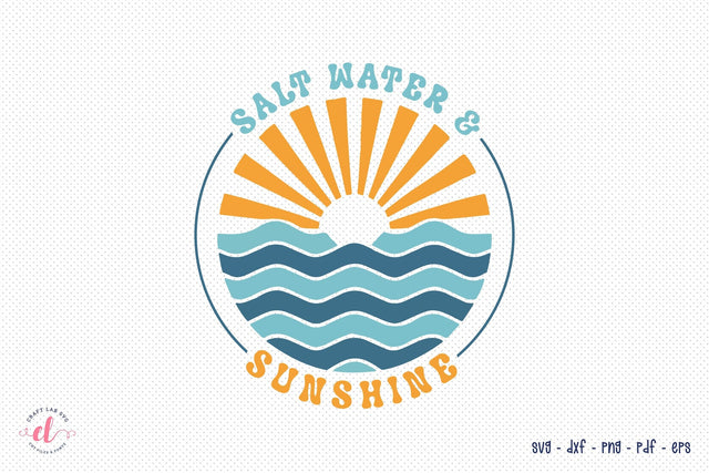 Salt Water & Sunshine - Retro Summer SVG SVG CraftLabSVG 