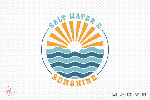 Salt Water & Sunshine - Retro Summer SVG SVG CraftLabSVG 