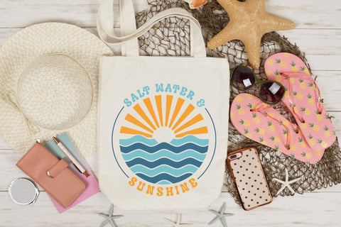 Salt Water & Sunshine - Retro Summer SVG SVG CraftLabSVG 