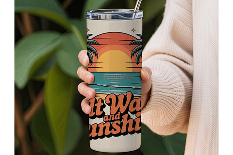 Salt Water & Sunshine Tumbler Wrap Sublimation DesignSVG 