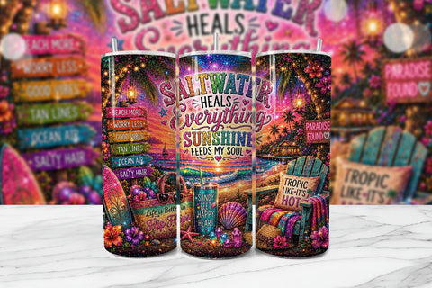 Saltwater Heals Everything Beach Wrap Sublimation BijouBay 