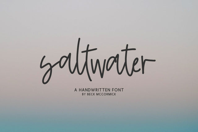 Saltwater Script Font Font Beck McCormick 