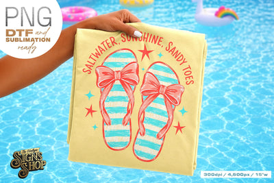 Saltwater Sunshine Sandy Toes png, Beach Summer Design Sublimation The Vintage Signs Shop 