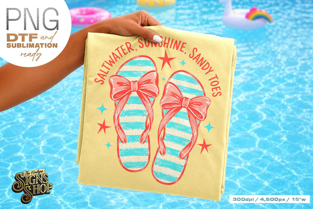 Saltwater Sunshine Sandy Toes png, Beach Summer Design Sublimation The Vintage Signs Shop 