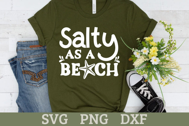 Salty as a Beach - Funny Summer SVG SVG Shine Green Art 