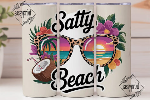 Salty Beach 20oz Tumbler Design Sublimation sassyprint 