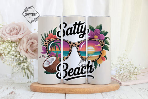 Salty Beach 20oz Tumbler Design Sublimation sassyprint 