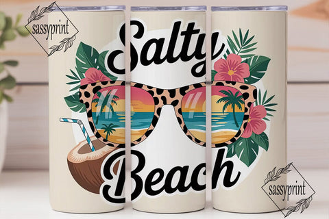 Salty Beach 20oz Tumbler Design Sublimation sassyprint 