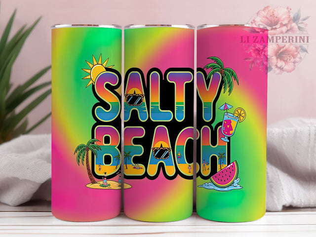Salty Beach Funny Summer Tumbler, Funny Beach Quote Tumbler, 20oz Tumbler Wrap, Salty Beach Tumbler, Beach Humor Tumbler, Coastal Quote Tumbler, Summer Beach Tumbler Sublimation Li Zamperini 