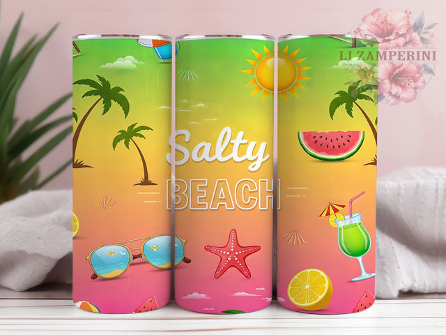 Salty Beach Funny Summer Tumbler, Funny Beach Quote Tumbler, 20oz Tumbler Wrap, Salty Beach Tumbler, Beach Humor Tumbler, Coastal Quote Tumbler, Summer Beach Tumbler Sublimation Li Zamperini 