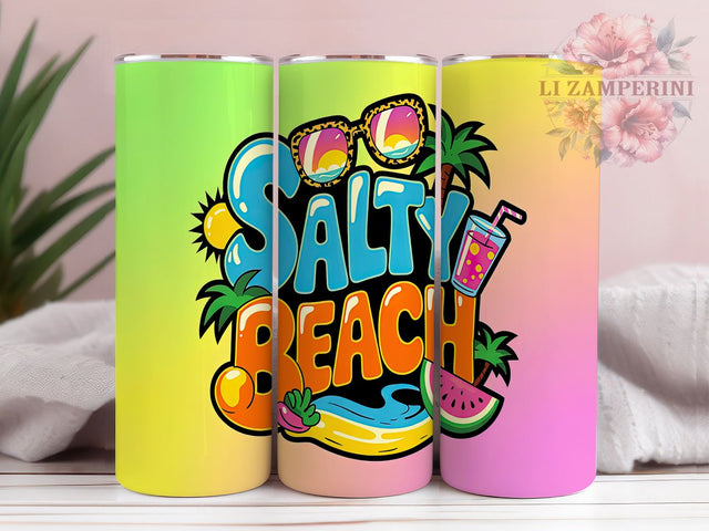 Salty Beach Funny Summer Tumbler, Funny Beach Quote Tumbler, 20oz Tumbler Wrap, Salty Beach Tumbler, Beach Humor Tumbler, Coastal Quote Tumbler, Summer Beach Tumbler Sublimation Li Zamperini 