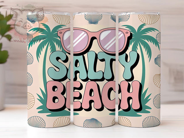 Salty Beach Summer 20oz Tumbler Wrap, Salty Beach Sublimation, Beach Vibes PNG, 20oz Tumbler Wrap, Coastal Lifestyle Design, Ocean Theme Sublimation, Summer Vibes Wrap Sublimation Lara' s Designs 