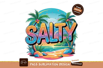 Salty Beach Typography Sublimation Png Graphic Sublimation Designangry 