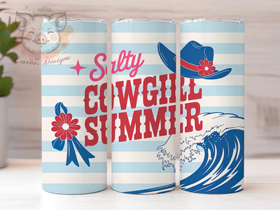 Salty Cowgirl Beach 20oz Tumbler Wrap, Salty Cowgirl Summer, Cowgirl Sublimation PNG, Beach Quote Wrap, 20oz Tumbler Wrap, Summer Vibes Sublimation, Tropical Cowgirl Design Sublimation Lara' s Designs 