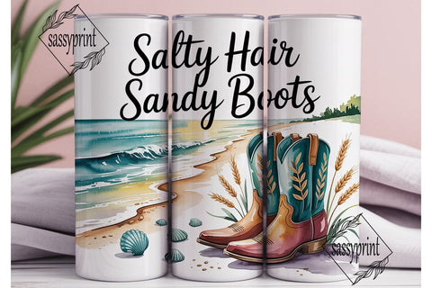 Salty Hair Sandy Boots 20oz Tumbler Sublimation sassyprint 