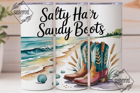 Salty Hair Sandy Boots 20oz Tumbler Sublimation sassyprint 