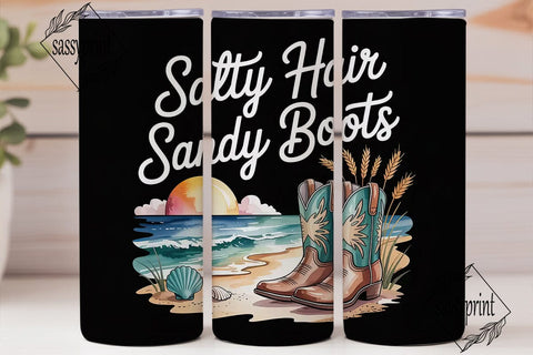 Salty Hair Sandy Boots 20oz Tumbler Sublimation sassyprint 