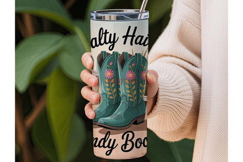 Salty Hair Sandy Boots 20oz Tumbler Wrap Sublimation DesignSVG 