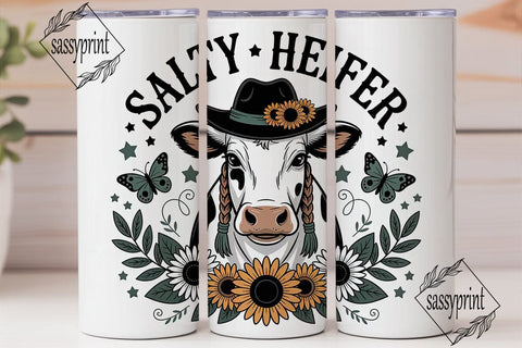 Salty Heifer 20oz Tumbler Wrap Sublimation sassyprint 
