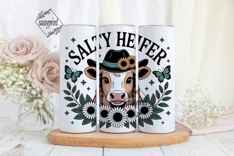 Salty Heifer 20oz Tumbler Wrap Sublimation sassyprint 