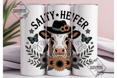 Salty Heifer 20oz Tumbler Wrap Sublimation sassyprint 
