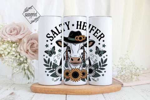 Salty Heifer 20oz Tumbler Wrap Sublimation sassyprint 