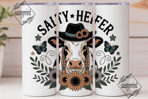 Salty Heifer 20oz Tumbler Wrap Sublimation sassyprint 